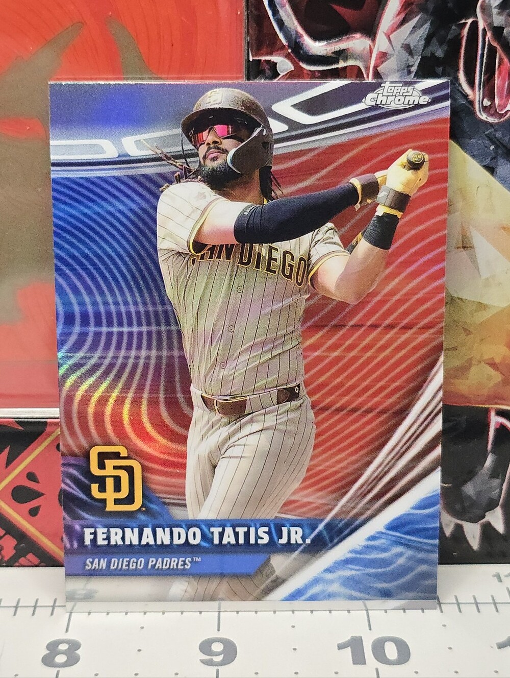 Topps Chrome Fernando Tatis Jr. Card – Blue, Red, Gold Accents